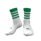 Kids GAA Midi Socks Green White Hoops